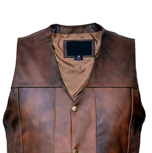 Veste de motard en cuir léger vêtements d'extérieur sans manches pour l'équitation streetwear voyage et gilet quotidien pour hommes de mode robuste - Product Image 5