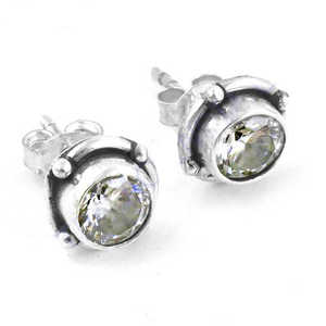 Pendientes de Botón Modernos para Mujer, Chapados en Oro Rosa de 925, con Diamantes, Perlas o Esmeraldas - Product Image 2