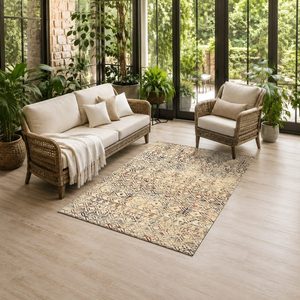 <b>RUGS</b> DEPOT LXDP-0735 Wholesale Beige Brown Modern Vintage Digital Printed Machine Washable Chenille Area <b>Rug</b> <b>Non</b> <b>Slip</b> - Product Image 6