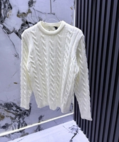 Pull tricoté décontracté pour homme à col rond, manches longues, motif écossais contrastant blanc et noir, anti-plis, vente en gros