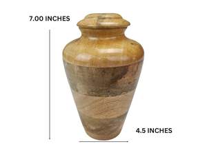 Urne en bois de manguier faite à la main pour les cendres humaines Cendres d'animal de compagnie Enterrement Unique Mémorial Adulte Femelle Mâle Grand Pot d'urne en bois - Product Image 5
