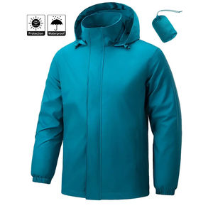 Service OEM Faible MOQ Veste de pluie décontractée pour homme à col montant à capuche Automne 100% polyester Veste en toile respirante - Product Image 4