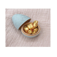 Grand œuf de Pâques en bois moucheté à remplir / Jouets œufs creux