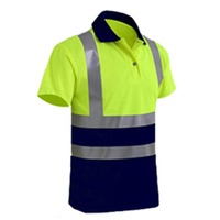 Ropa DE TRABAJO reflectante fluorescente al por mayor, Polo de manga corta, camisa de trabajo, uniforme de trabajador de alta visibilidad para minería de poliéster