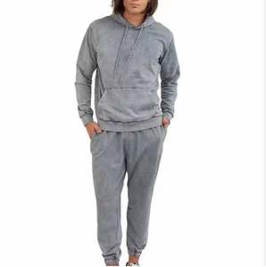 Survêtement personnalisé 100% coton délavé à l'acide Ensemble de jogging à capuche streetwear vintage respirant pantalon de survêtement pour l'hiver hommes délavés à la pierre - Product Image 4