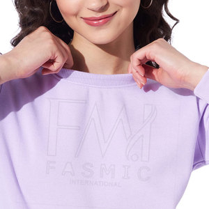 Ropa informal personalizada para mujer, sudaderas con hombros caídos para mujer con mangas elásticas y sudaderas con estampado de Pekín - Product Image 5