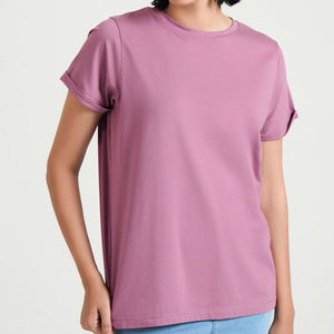 Wholesale Custom 100% Cotton Women T <b>Shirt</b> High Quality Plain Oversized Summer Casual Short Sleeve Solid Color Crew Neck Tee - Product Image 2