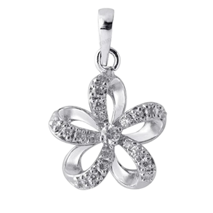 Colgante DE FLOR DE moissanita de plata certificado GRA diseño de cinco pétalos joyería hecha a mano brillante elegante encanto regalo para mujer - Product Image 1