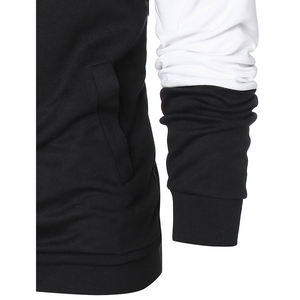 Sweat à capuche pour hommes Pull Sweat Color Block Fleece Long Sleeve drop shoulder Patchwork Casual oversize Hoodie avec poches - Product Image 5