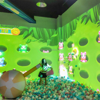 Jeux muraux interactifs, système de projection murale interactif intelligent pour les aires de jeux intérieures, avec action de jeu de frappe de balles