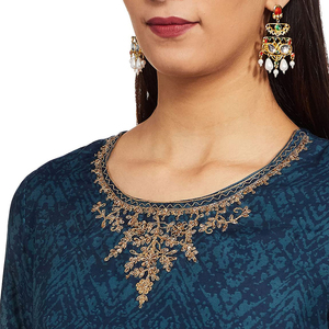 Haute Qualité Pakistan Fabricant Nouveau Design Fantaisie Kurta Pour Dames Conception Simple Bleu Couleur Mariage Porter Dames Kurtis - Product Image 6