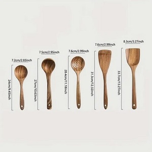 5 Pack <b>Wooden</b> <b>Utensils</b> For <b>Cooking</b> <b>Wooden</b> Kitchen <b>Utensils</b> Set <b>Wooden</b> <b>Cooking</b> <b>Utensils</b> Natural Teak <b>Wooden</b> Spatulas For <b>Cooking</b> - Product Image 3