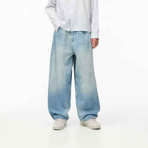 กางเกงยีนส์เดนิมทรงตรงคลาสสิกสำหรับผู้ชาย คุณภาพสูง ผ้าฝ้ายถักเนื้อหนา ระบายอากาศได้ดี ดีไซน์ล่าสุด - Product Image 1