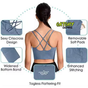 Sujetador Deportivo de Alta Calidad para Niñas, Transpirable, Sin Costuras, de Spandex, con Logotipo Personalizado, para Gimnasio, Entrenamiento, Estilo Halter, Espalda Descubierta - Product Image 5