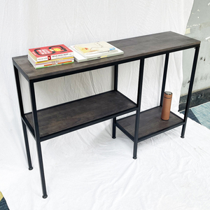 Minimalist 3-Tier <b>Console</b> <b>Table</b> in Unique Brown Wood Finish for Entry Villa Living Room Hotel Bedroom CST012 - Product Image 5