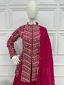 Kunj ชุดเดรสปักลายซาลวาร์คาเมซมุสลิมอิสลามสำหรับผู้หญิงที่น่าตื่นตาตื่นใจการสร้างของ kunj-หมายเลขแฟนซี - Product Image 6