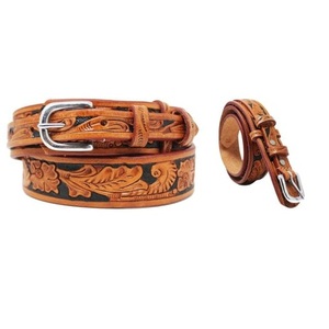 Cinturón de cuero de vaca occidental personalizado de calidad superior con herramientas manuales y proveedor de Fabricante superior para colorear en India - Product Image 3