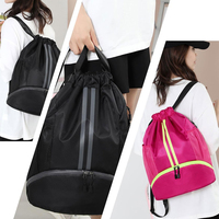 Sac à dos de sport en polyester imperméable pour homme, avec cordon de serrage, motif zippé, sac de sport en lin, sac à dos à cordon de serrage, vente chaude