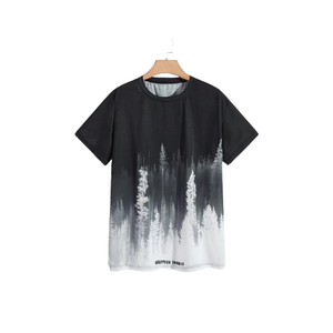 Camiseta de Manga Corta Casual para Hombre, 100% Algodón, Tejida, Transpirable, con Estampado Personalizado, Directo de Fábrica - Product Image 1