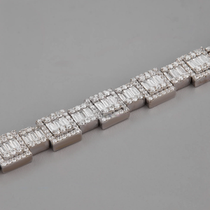 Bracelet en diamant glacé Moissanite de luxe vintage tendance pour hommes bijoux en argent sterling massif à la mode classique - Product Image 4