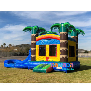 Château rebondissant de palmier avec toboggan Utilisation commerciale Waterslide Bounce Combo Commercial Bounce House Combo - Product Image 2