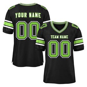 Maillot de football américain pour hommes, couleur noire personnalisée, couture limitée, vente chaude, fabrication, design d'équipe - Product Image 1