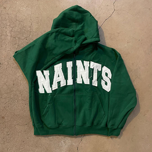 Sudadera con capucha personalizada con diamantes de imitación, Sudadera con capucha lavada con ácido, parche bordado para hombre, ropa de calle francesa, sudaderas con cremallera desgastada Vintage - Product Image 1