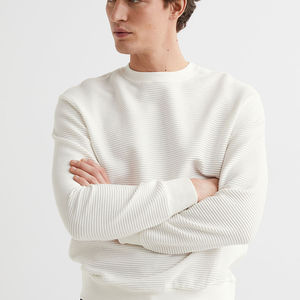 Basics coton 2025 hommes décontracté coupe ample pull en tricot col rond hiver pull avec motif décoration printemps Style - Product Image 2