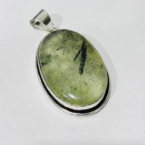 Collier en préhnite tendance, collier plaqué argent sterling, pendentifs, bijoux de mode pour les cadeaux de mariage - Product Image 2