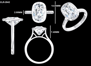 Bague de fiançailles solitaire en moissanite taille coussin 3,75 carats sertie clos, en or jaune massif 10 carats, cadeau de mariage de luxe pour femme - Product Image 6