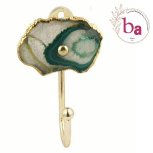 Moroccan <b>Gold</b> Hand Painted Agate Knobs Rustic Style <b>Wall</b> Coat Rack with Iron Brass Cast Iron Hat <b>Hook</b> [CIH 206] Export Quality - Product Image 1