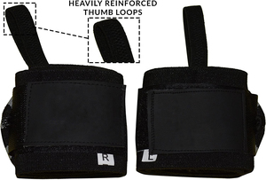 Wrist Support Wrist Straps Weightlifting Wrist Wraps With Thumb Loop <b>Gym</b> <b>Bar</b> Fitness Exercise Dead Lifting Pair - Product Image 3