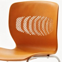 Chaise de conférence moderne orange, ergonomique, avec dossier perforé, siège en plastique, structure métallique, pour réunions, salles de classe, auditoriums