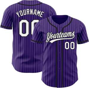 Camiseta de béisbol del equipo, sublimación, botón completo, camisa personalizada, aparejos, sarga, bordado, nombre, número, malla juvenil, secado rápido, EE. UU. - Product Image 1