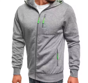 Sudadera con Capucha para Hombre, 100% Algodón, Tejido de Felpa Teñido, con Cierre, Logotipo Personalizado Bordado, Invierno, Formal, Casual, Impresión Digital, Sólida, Ecológica - Product Image 1