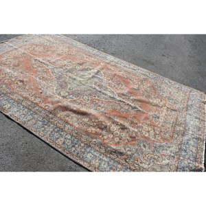 Tapis en laine bleu orange persan de grande surface 6.5x10.9 pieds tapis turcs classiques pour salon chambre à coucher support en latex patchwork - Product Image 4