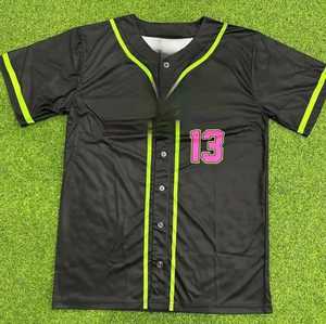 Jersey de béisbol para hombre de último diseño a precio barato Color sólido tamaño personalizado sublimación camiseta de béisbol uniformes - Product Image 4