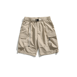 กางเกงวอร์มลำลองของผู้ชายแนวสตรีทสูงกางเกงขาสั้นกีฬาทรงหลวมเป็นมิตรกับสิ่งแวดล้อมมีหลายกระเป๋า - Product Image 1