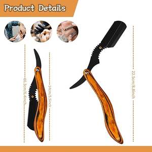 Maquinilla de afeitar profesional de borde recto, afeitadora manual para hombres para peluquero - Product Image 6