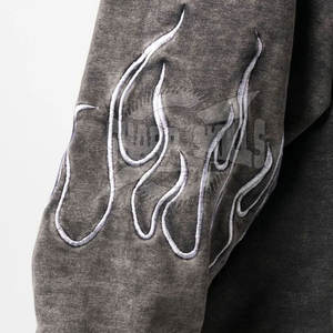 Sweat à capuche délavé à l'acide pour hommes de qualité supérieure à la mode grande taille vêtements en molleton confortable bouffée solide 3D Designer teint en plaine - Product Image 6