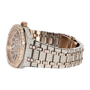 Reloj de Diamantes Moissanite Octagon para Hombre, Oro Rosa y Acero Inoxidable de Dos Tonos, Movimiento de Cuarzo Brillante, Reloj de Lujo - Product Image 5