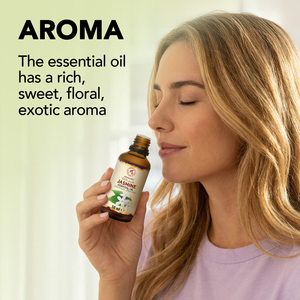 Aromatika Huile Essentielle de Jasmin 100% Pure 50ml Aromathérapie Naturelle Distillée à la Vapeur Parfum Floral Miel Anti-Vergetures - Product Image 2