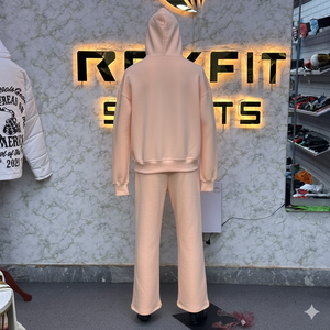 Ensemble de survêtement streetwear pour homme Rexfit Sports, sweat à capuche zippé et pantalon de jogging brodé, effet usé - Product Image 2