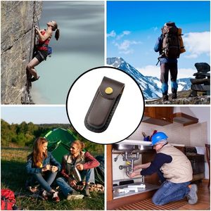 Gaine de ceinture en cuir marron de haute qualité pour outils EDC d'extérieur Logo personnalisé couverture de couteau OEM Support personnalisé - Product Image 3