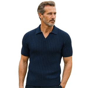 Camisetas deportivas de poliéster tejidas para hombre, camiseta de manga larga de tejido de punto de gofres de estilo informal para hombre, polos de moda de 280 gramos - Product Image 2