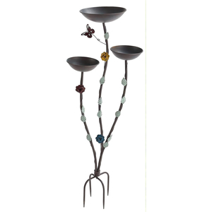 Featured Metal Bird Bath Bird Feeder Prong Base Blue Antique <b>for</b> <b>Garden</b> Outside Yard Patio Decoration by Ambience Lifestyle - Product Image 4