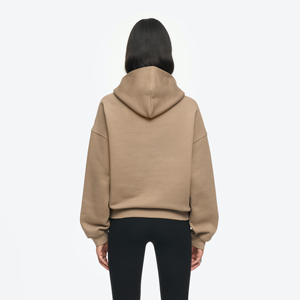 Sudaderas con capucha de algodón 100% de alta calidad para mujer, ropa de calle informal, diseño de hombro caído, transpirable, respetuoso con el medio ambiente, estampado frontal para invierno - Product Image 3