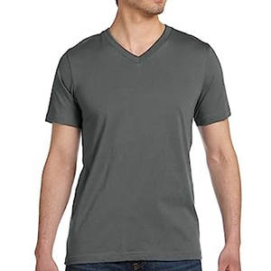 2023 mejor diseño Camiseta con cuello en V hombres mujeres Pro Club hombres peso pesado cuello en V camiseta hombres algodón cuello en V camisetas - Product Image 2