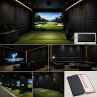 Panneau mural acoustique moderne en similicuir floral avec mousse PE, antistatique, ignifuge et imperméable, idéal pour les simulateurs de golf commerciaux