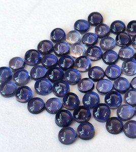 หินไอโอไลต์ธรรมชาติทรงกลม5มม. หลังแบน-หินกลม iolite คุณภาพสูง - Product Image 6